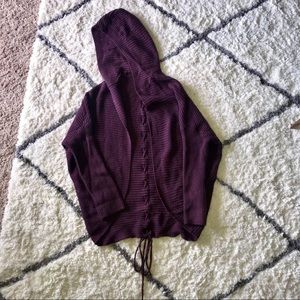 Purple/Burgundy Hooded Cardigan